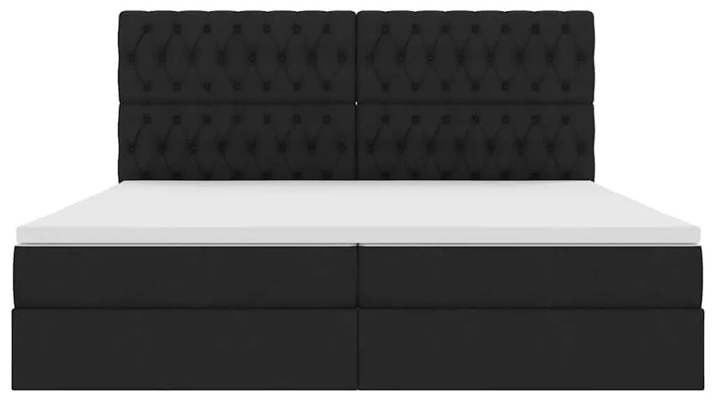 vidaXL Κρεβάτι με αποθηκευτικό χώρο και LED Μαύρο 200 x 200 cm