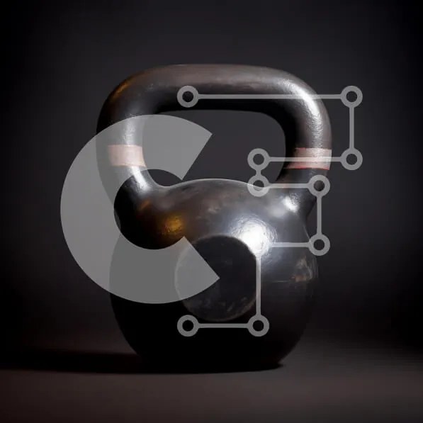 Intra Συλλεκτικό Ξύλινο Παζλ Plywood  4mm - Μαύρο Kettlebell σε σκούρο φόντο Σε Ξύλινο Κουτί - Διαστάσεις: 10x10 cm – 25 κομμάτια