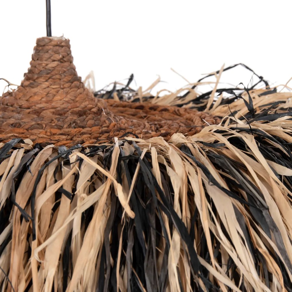 ΦΩΤΙΣΤΙΚΟ ΟΡΟΦΗΣ ORDEM HM4715 ΚΑΠΕΛΟ ΙΝΕΣ SISAL &amp; ΜΠΑΝΑΝΑΣ-ΜΑΥΡΟ &amp; ΦΥΣΙΚΟ Φ75εκ