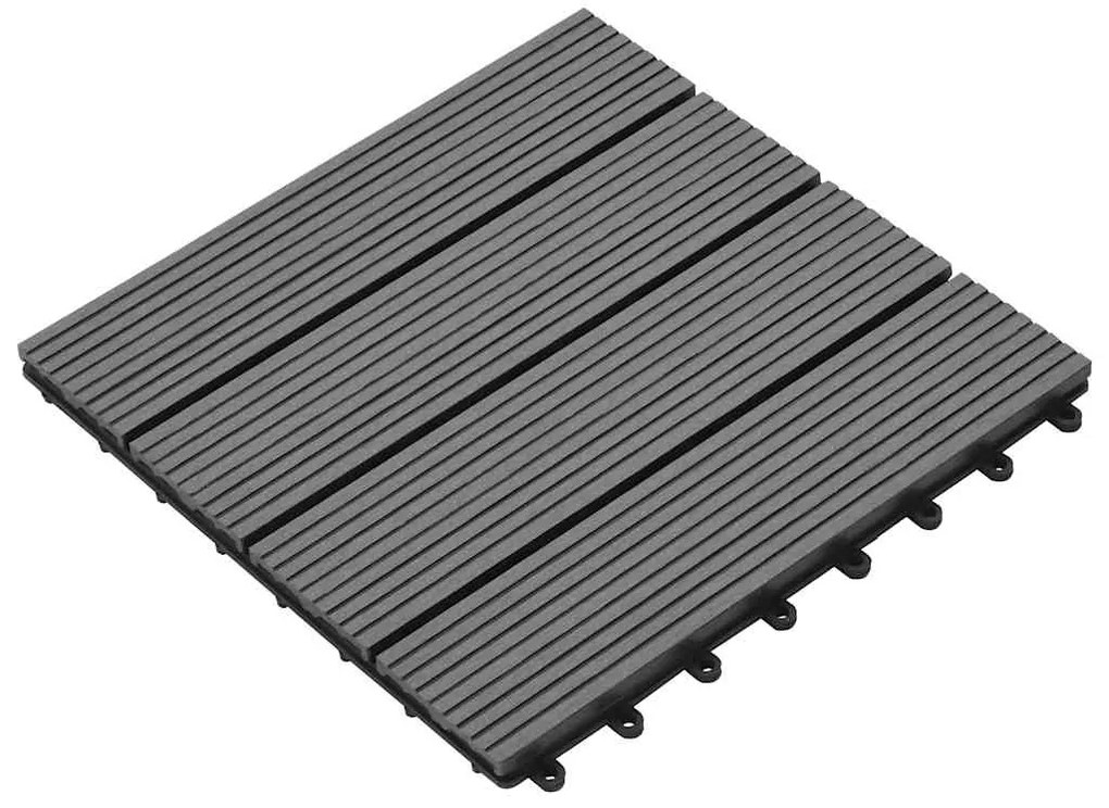 vidaXL Συνθετικό Πλακάκι WPC 30x30cm 11τμχ 1m2 Γκρι