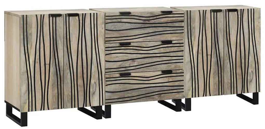 Σετ Επίπλων Μπάνιου με συρτάρι 3 pcs Λευκό Επεξεργασμένο ξύλο