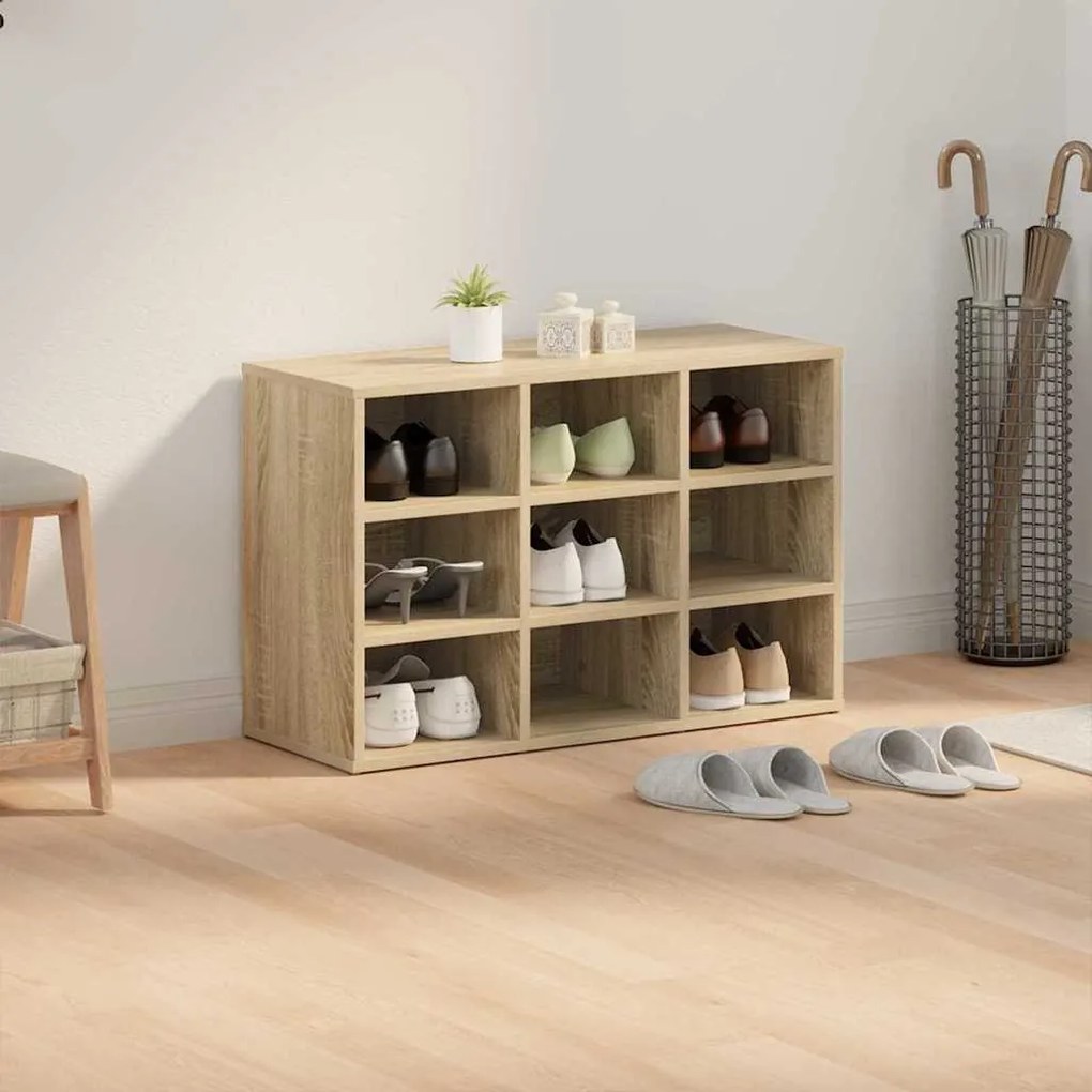 vidaXL Παπουτσοθήκη Sonoma Δρυς 77.5 x 30 x 51 εκ. Επεξεργασμένο ξύλο