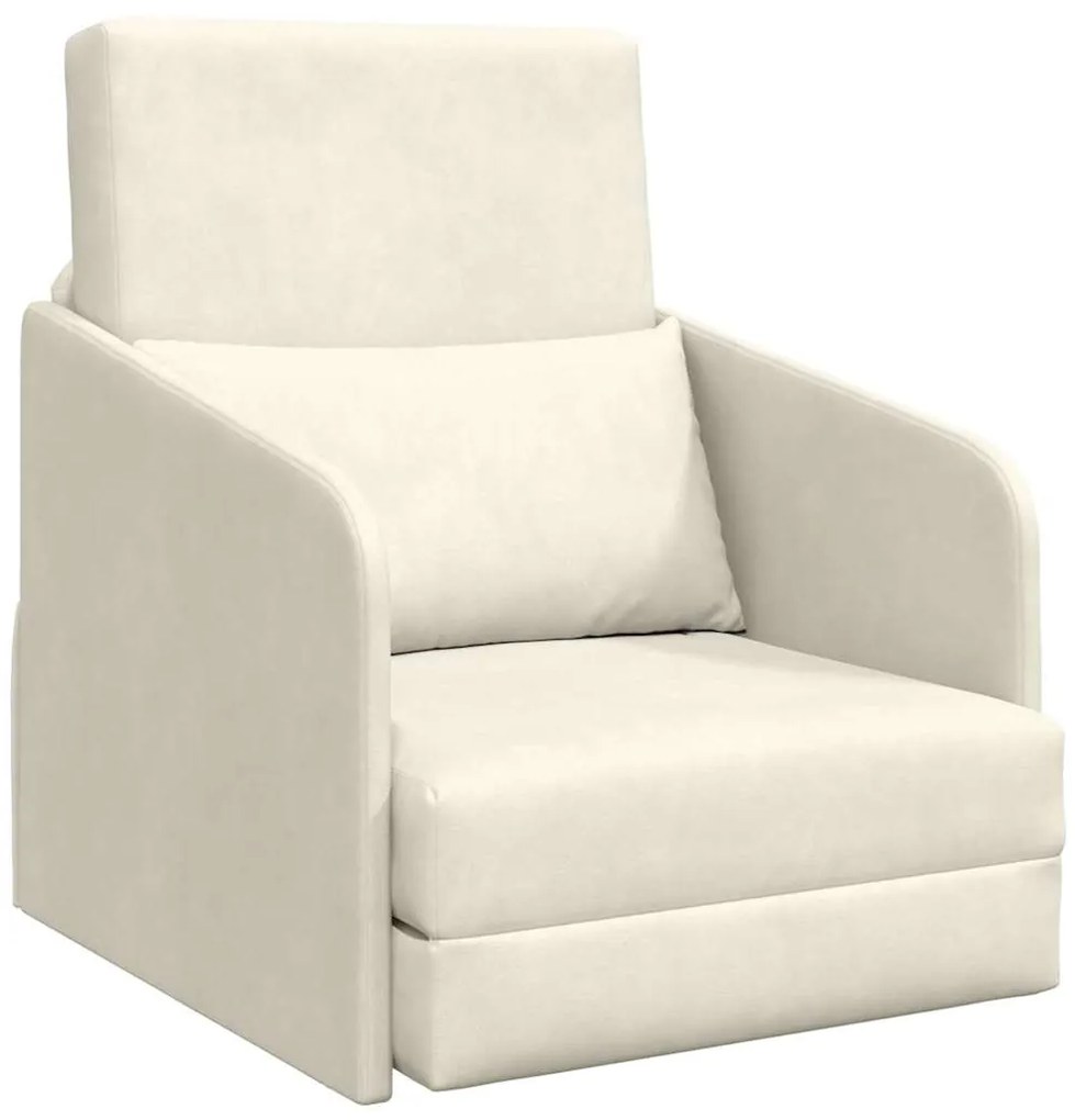 vidaXL Κρεβάτι καναπές Κρεμ 65 x 80 x 83 εκ. Βελούδο