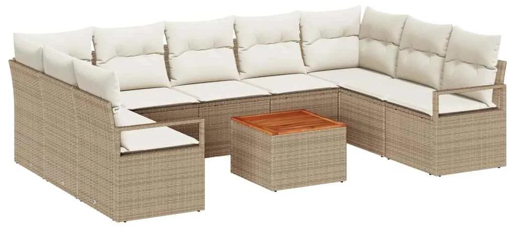 vidaXL Σετ Καναπέ Κήπου 10 pcs Beige, λευκό