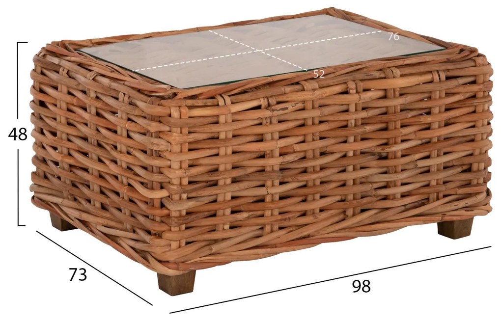 Σετ κήπου Σαλόνι TROPEL 4 τεμ Ξύλο Μαόνι με Φυσικό Rattan &amp; Λευκά Μαξιλάρια