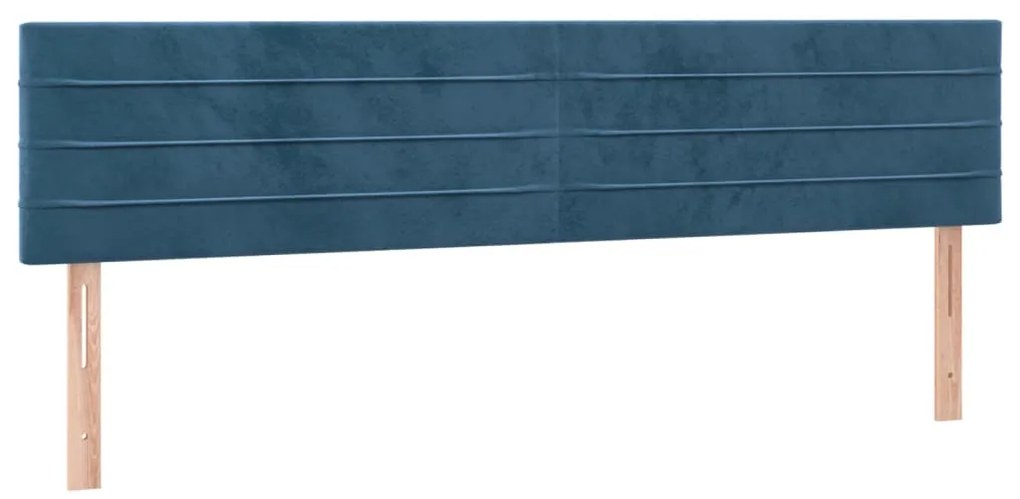 vidaXL Κεφαλάρι Κρεβατιού LED Σκούρο Μπλε 160x5x78/88 εκ. Βελούδινο