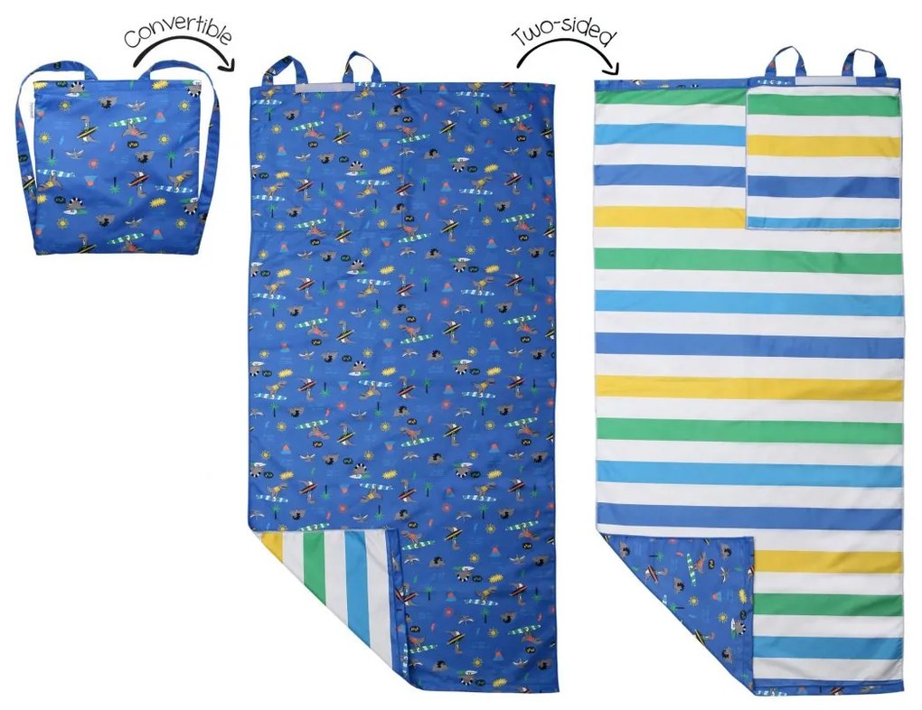 Παιδική Πετσέτα Θαλάσσης Microfiber 2 Όψεων (71x145) FlapjackKids Dino