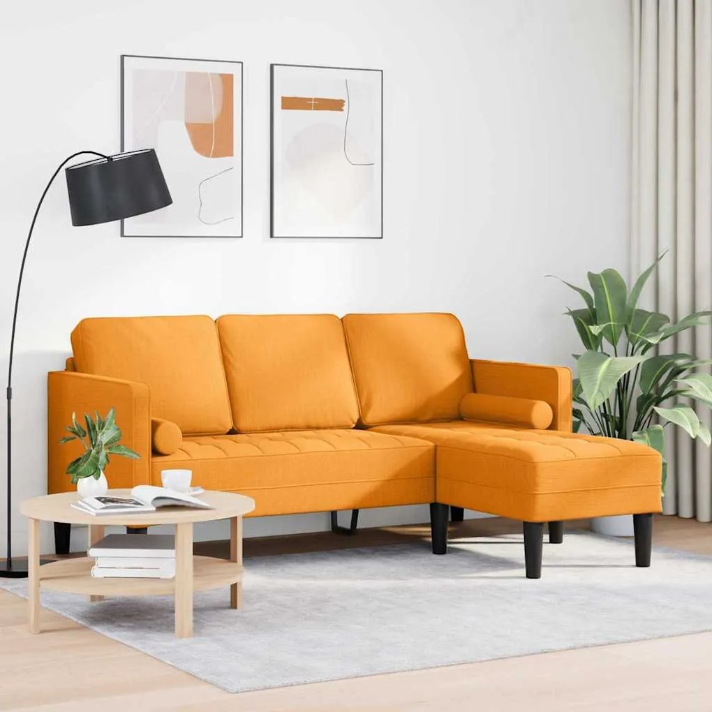 vidaXL Σετ Καναπέ Σκούρο κίτρινο 173 x 131 x 67 εκ ύφασμα