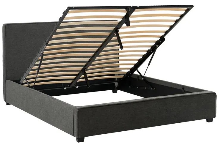 Κρεβάτι διπλό Bedka ύφασμα ανθρακί 160x200εκ 170x217x105 εκ.