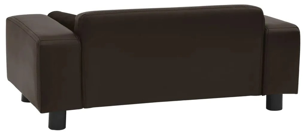 vidaXL Καναπές-Κρεβάτι Σκύλου Καφέ 81x43x31 εκ. Βελουτέ/Συνθετ. Δέρμα
