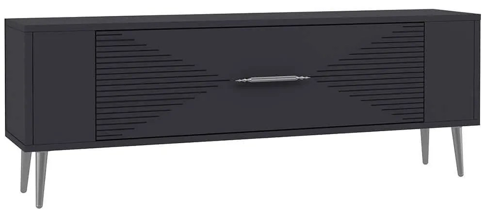Έπιπλο Τηλεόρασης Retrol 475OLV2954 120x26,4x48,2cm Anthracite-Silver