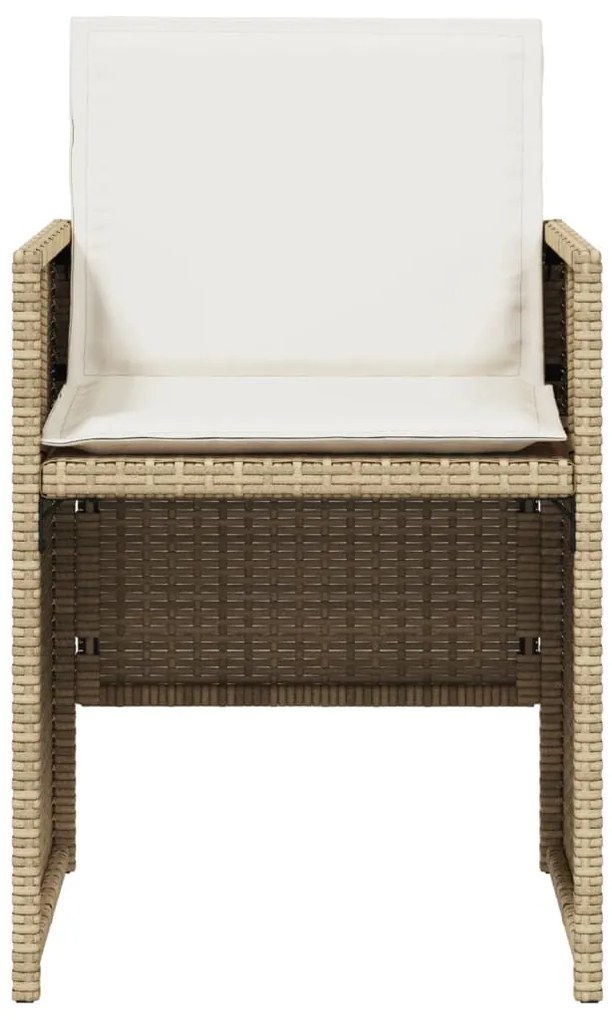 vidaXL Καρέκλες Κήπου 4 τεμ. Μπεζ Συνθετικό Ρατάν με Μαξιλάρια