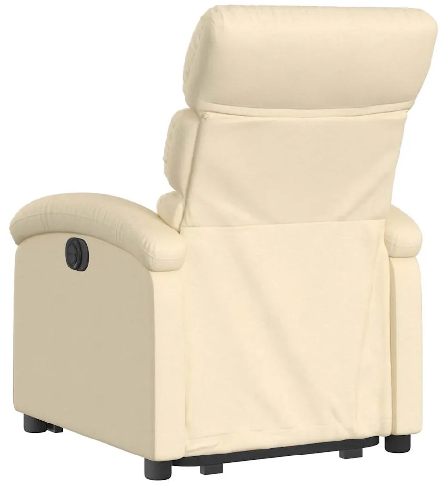 vidaXL Πολυθρόνα Ανακλινόμενη με Ανύψωση Κρεμ Υφασμάτινη
