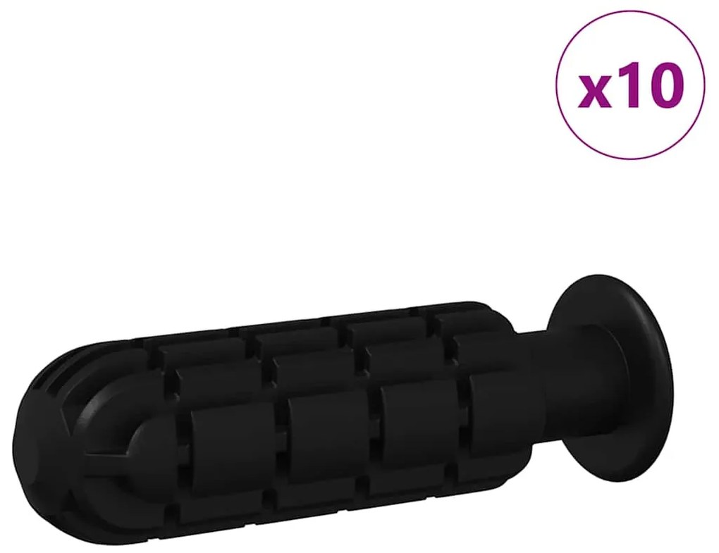 vidaXL Λαβές Ποδοσφαιρικού Τραπέζι 10 pcs Μαύρο 2,8 x 2,8 x 9,3 εκ.