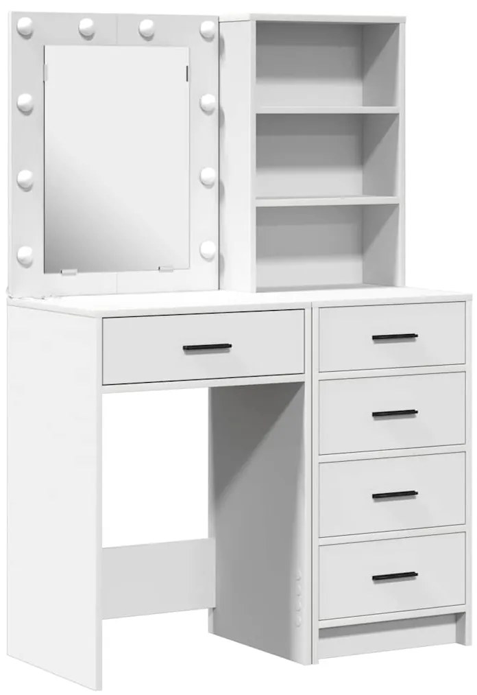vidaXL Τραπέζι περιποίησης με συρτάρι 2 pcs Λευκό 50 x 41 x 135 εκ