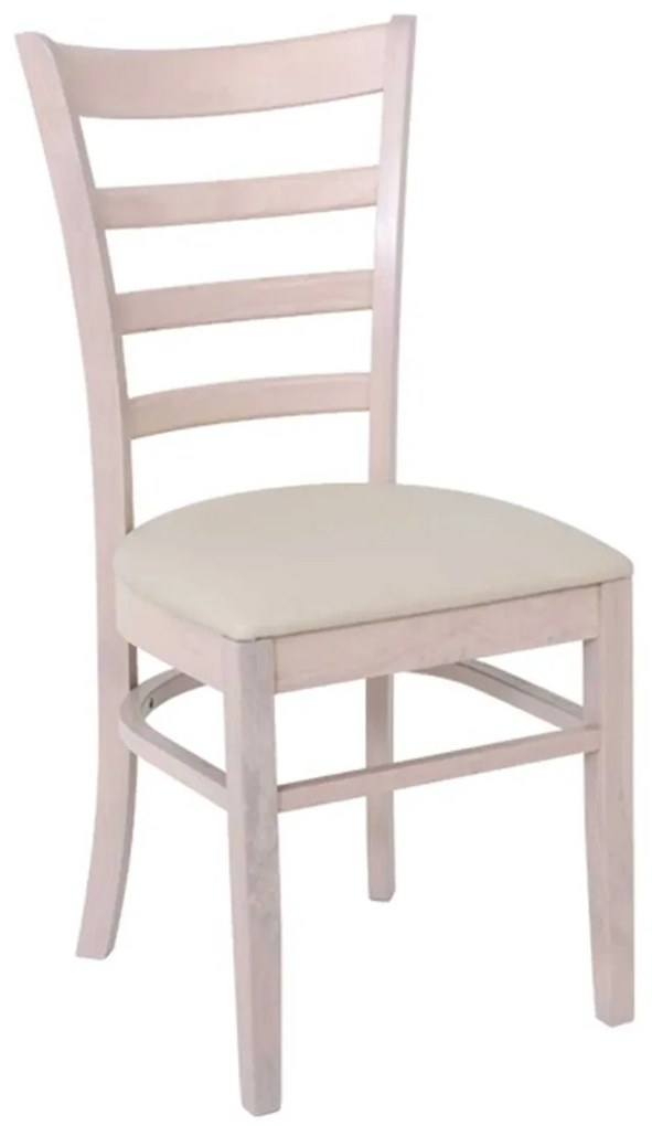 NATURALE Καρέκλα White Wash, Pu Εκρού   2τμχ