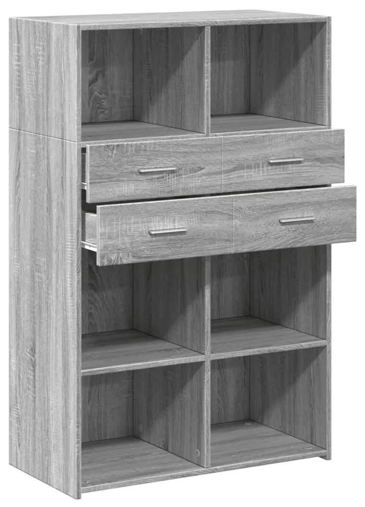 vidaXL Ντουλάπι Γκρι Sonoma 80x42,5x124 εκ. από Επεξεργασμένο Ξύλο
