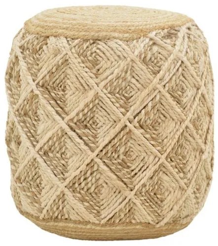 Σκαμπό Yton Inart μπεζ 100% γιούτα 40x40x40εκ 302-000024-302-000024-Μπεζ 302-000024