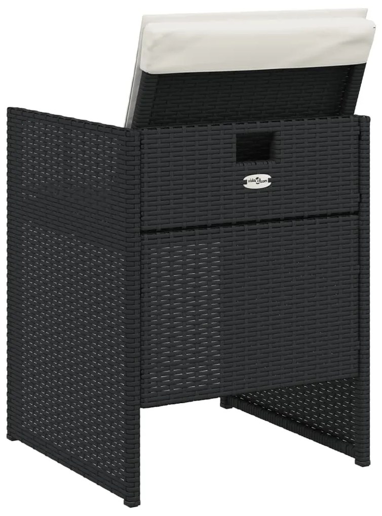 vidaXL Σετ Τραπεζαρίας Κήπου 5 Τεμαχίων Μαύρο Συνθ. Ρατάν με Μαξιλάρια