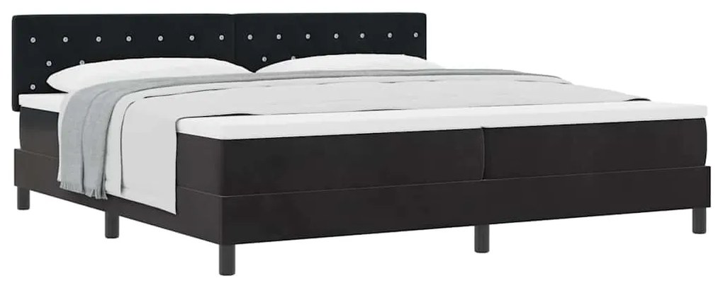 vidaXL Κρεβάτι με Ελατήρια και Στρώμα Μαύρο 200 x 200 cm ύφασμα