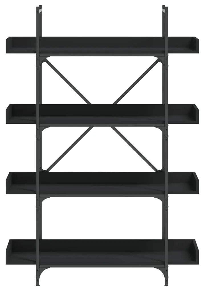 vidaXL Βιβλιοθήκη 4 Επιπέδων Μαύρη 100x33x145,5 εκ. Επεξεργασμένο Ξύλο