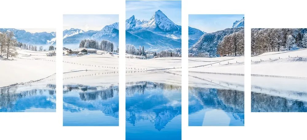 Εικόνα 5 μερών χιονισμένο τοπίο στις Άλπεις - 200x100