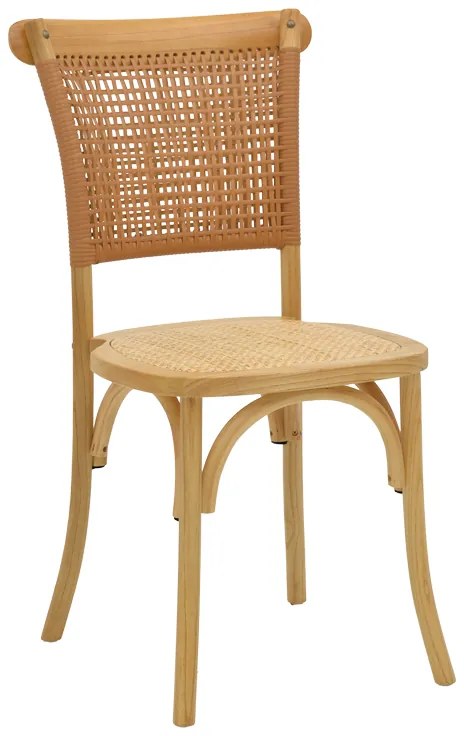 Καρέκλα Karley φυσικό ξύλο οξιάς-έδρα φυσικό rattan 48x52x89εκ Υλικό: BEECH WOOD - RATTAN SEAT 263-000041