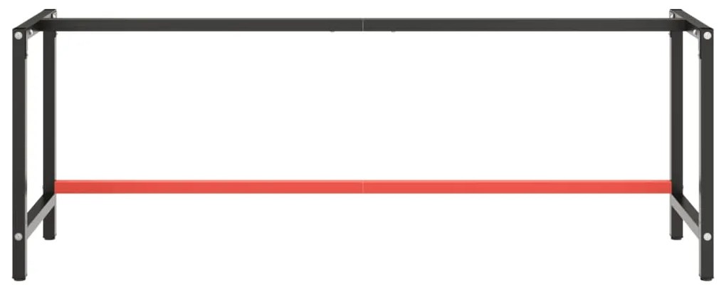 vidaXL Σκελετός Πάγκου Εργασίας Ματ Μαύρο & Ματ Κόκκινο 220x57x79 εκ.