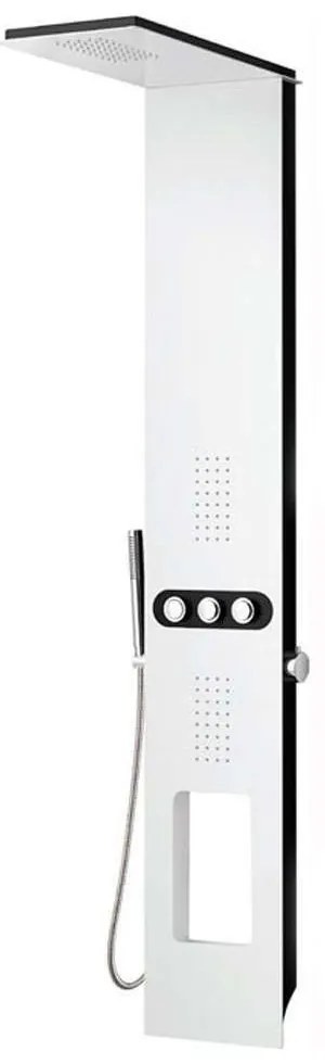 Στήλη Υδρομασάζ Bianco Nero Touch A7118 148x24,5cm White-Black Praxis Aluminium