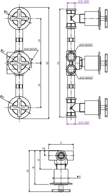 Μίκτης εντοιχισμού Elle Cross La Torre III-Inox