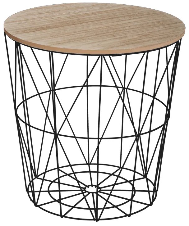 ΒΟΗΘΗΤΙΚΟ ΤΡΑΠΕΖΙ KUMI PAKOWORLD MDF ΕΠΙΦΑΝΕΙΑ OAK ΚΑΙ ΜΕΤΑΛΛΟ ΣΕ ΜΑΥΡΗ ΑΠΟΧΡΩΣΗ Φ40X41ΕΚ