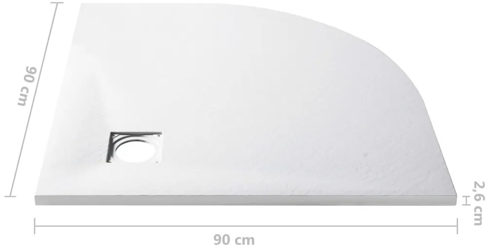 vidaXL Βάση Ντουζιέρας Λευκή 90 x 90 εκ. από SMC