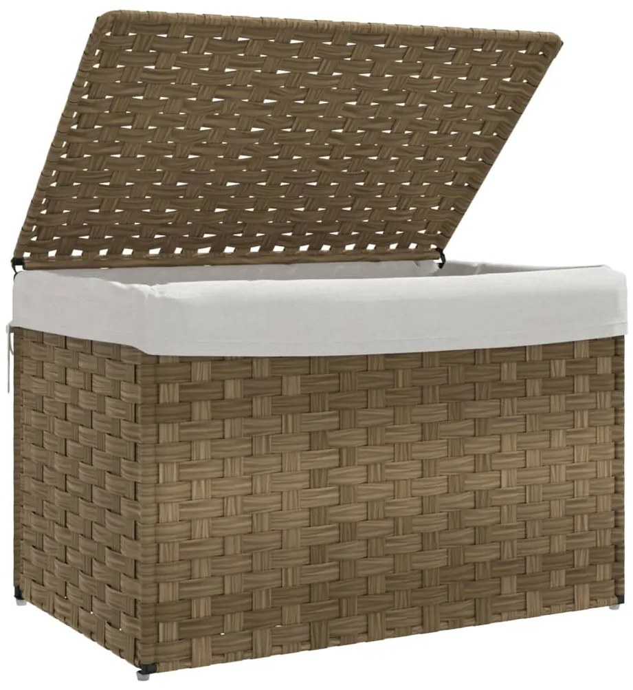 vidaXL Καλάθι Πλυντηρίου με Καπάκι 55,5 x 35 x 34 εκ. από Συνθ. Ρατάν