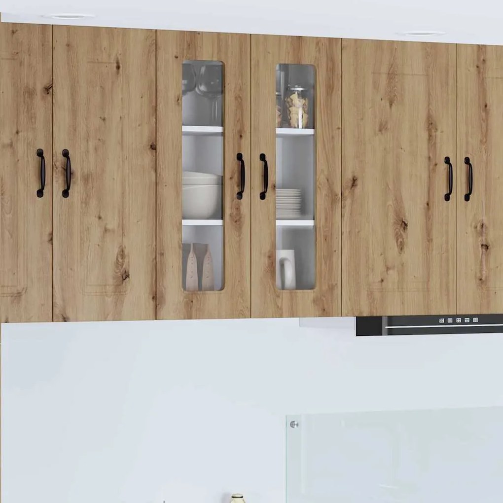 vidaXL Κρεμαστό ντουλάπι κουζίνας με ράφι Artisan Oak 60 x 31 x 80 εκ.