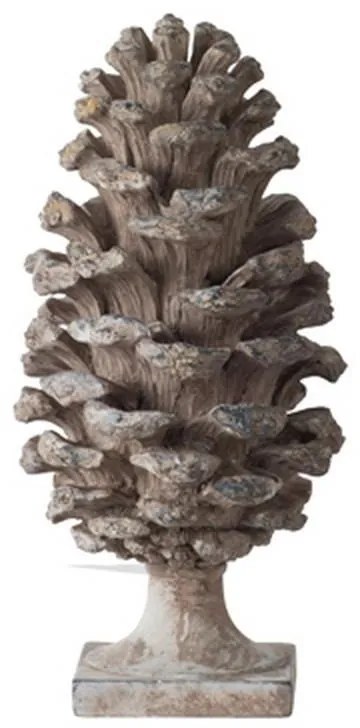 Artekko Pine Cone Διακοσμητικό Γλυπτό Κουκουνάρα Ρητίνης Γκρι (18x18x36)cm Σετ/2