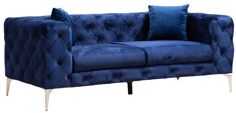 Καναπές 2θέσιος PWF-0579 ύφασμα μπλε 197x90x73εκ Υλικό: Fabric:100%  POLYESTER - BEEICH WOOD - CHPBOARD - METAL 071-001327