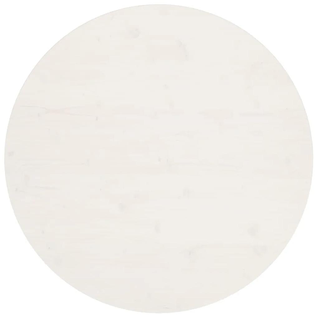 vidaXL Επιφάνεια Τραπεζιού Λευκή Ø90 x 2,5 εκ. από Μασίφ Ξύλο Πεύκου