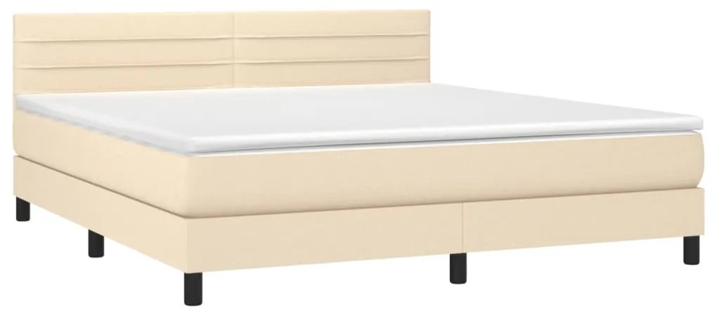 ΚΡΕΒΑΤΙ BOXSPRING ΜΕ ΣΤΡΩΜΑ ΚΡΕΜ 180X200 ΕΚ. ΥΦΑΣΜΑΤΙΝΟ 3140158