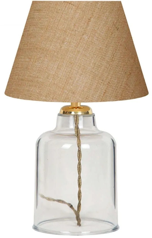 Φωτιστικό Επιτραπέζιο Atkinson 0123703 22x14x30cm 1xE27 Brown-Gold Megapap Plastic, Fabric