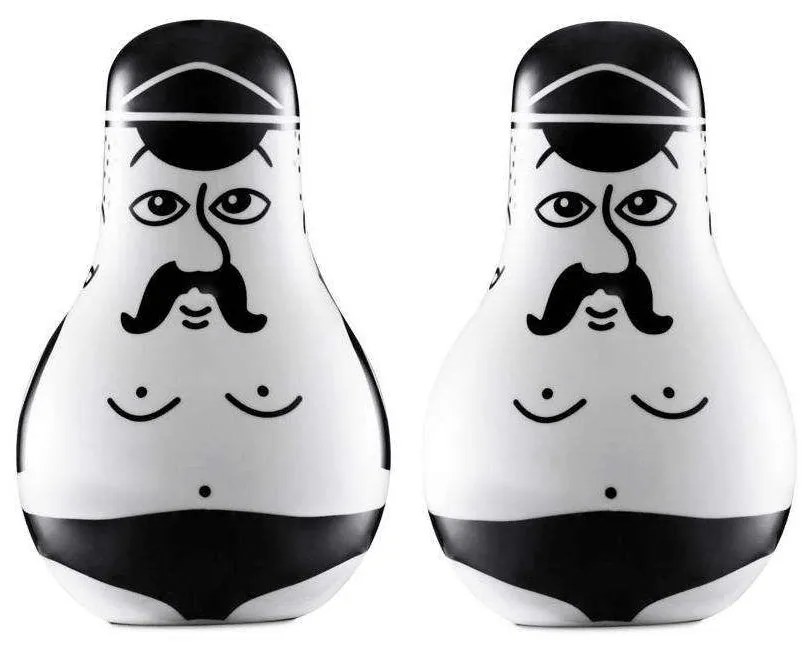 Αλατοπίπερο Friends (Σετ 2Τμχ) 130505 7x11cm Black-White Normann Copenhagen Porcelain