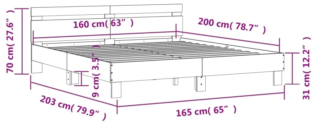 ΠΛΑΙΣΙΟ ΚΡΕΒΑΤΙΟΥ ΜΕ ΚΕΦΑΛΑΡΙ ΜΑΥΡΟ 160X200 ΕΚ. ΕΠΕΞ. ΞΥΛΟ 3207407