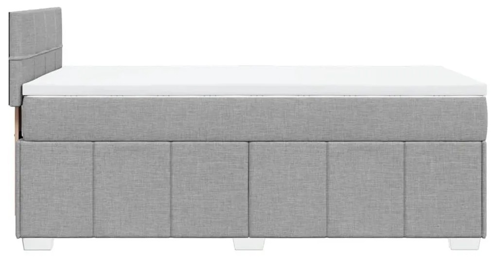 Κρεβάτι Boxspring με Στρώμα Ανοιχτό Γκρι 80x200 εκ. Υφασμάτινο - Γκρι