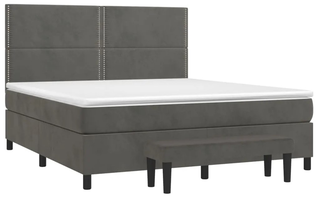 ΚΡΕΒΑΤΙ BOXSPRING ΜΕ ΣΤΡΩΜΑ ΣΚΟΥΡΟ ΓΚΡΙ 160X200 ΕΚ. ΒΕΛΟΥΔΙΝΟ 3137792