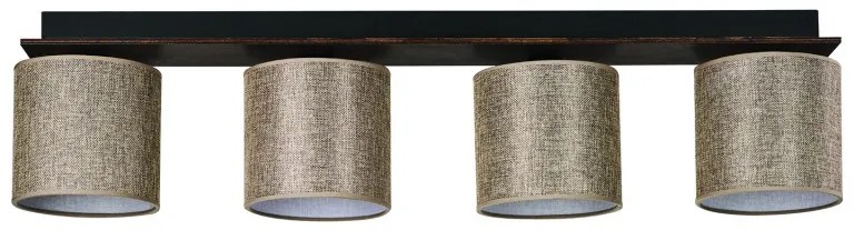 Arkolight Μοντέρνο Φωτιστικό Οροφής Τετράφωτο Μ90xY20cm Καφέ-Μόκα 3420-3/4