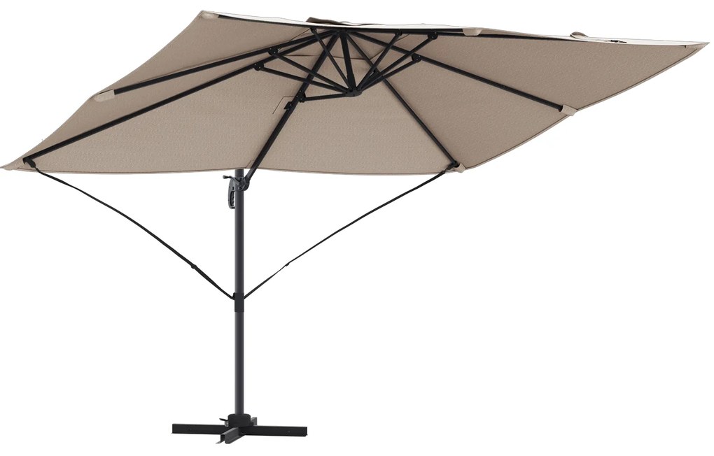 vidaXL Ανεμόσκαφη Ρώμης Παράσολα Ταπέ 352x251x260 εκ., Αλουμίνιο