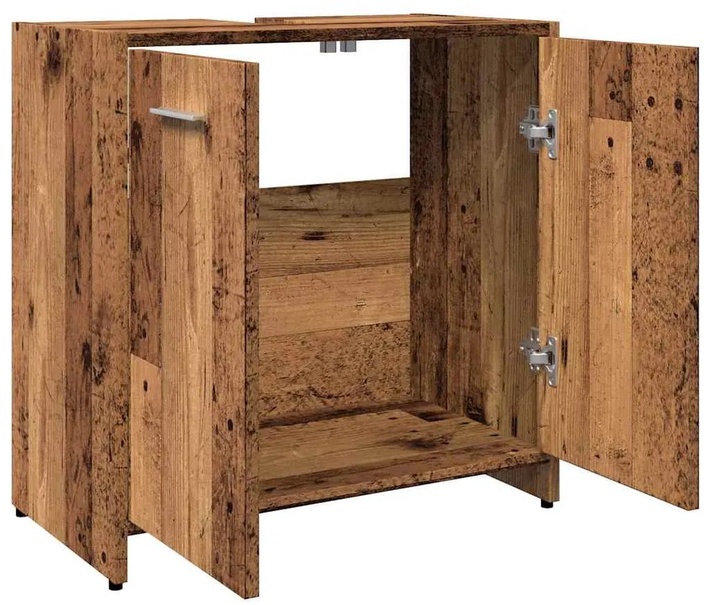 vidaXL Ντουλάπι Νιπτήρα Μπάνιου Παλιό Ξύλο 60x33x60 εκ