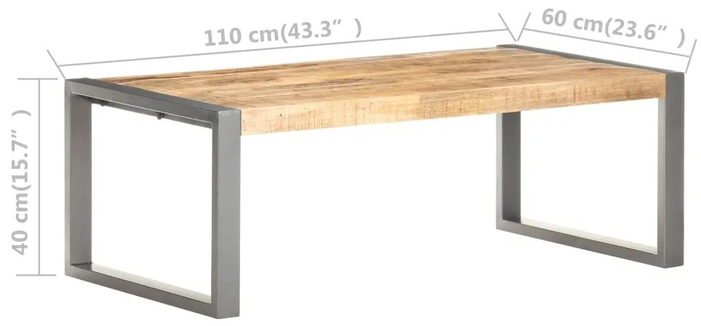 vidaXL Τραπεζάκι Σαλονιού 110 x 60 x 40 εκ. από Ακατέργαστο Ξύλο Μάνγκο
