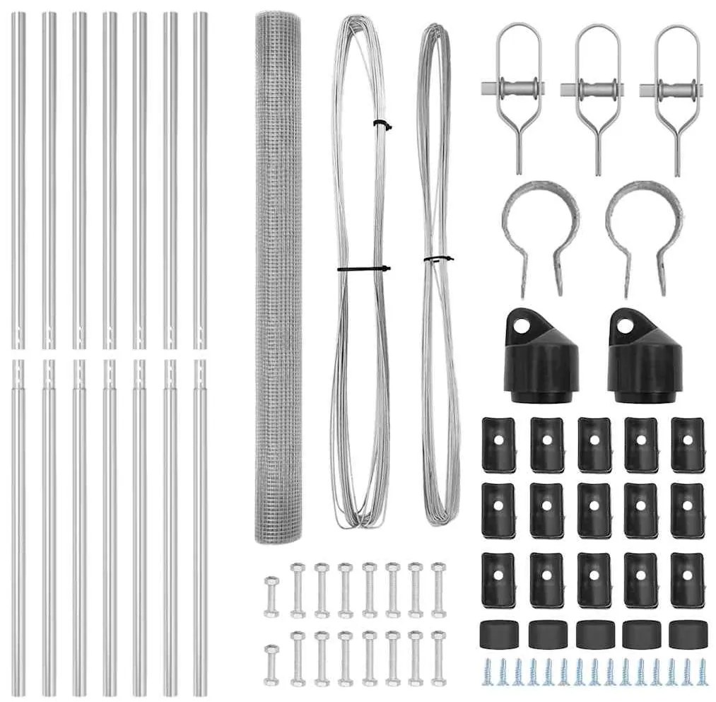 vidaXL Στύλος Περιφράξεων Ασημί 10 x 1,5 μ (πλέγμα 25 x 25 mm) Ατσάλι