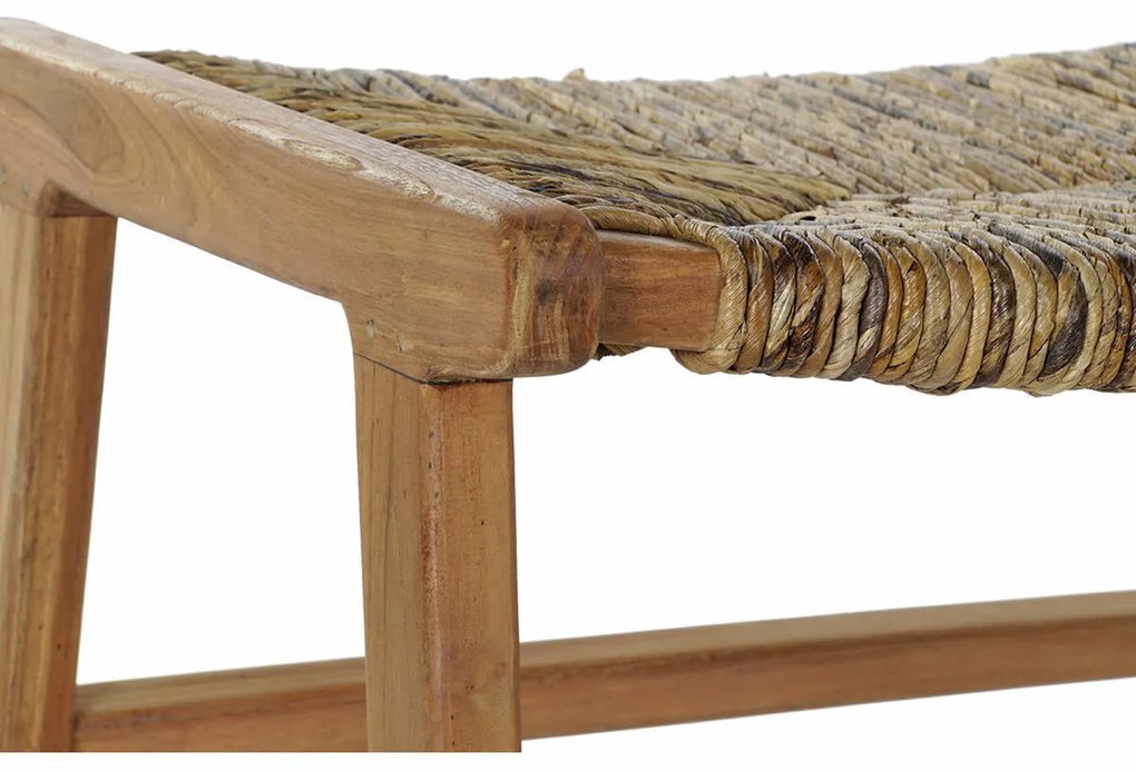 Σκαμπό DKD Home Decor   65 x 47 x 40 cm Φυσικό Ξύλο Τικ Πλαστική ύλη Ανοιχτό καφέ