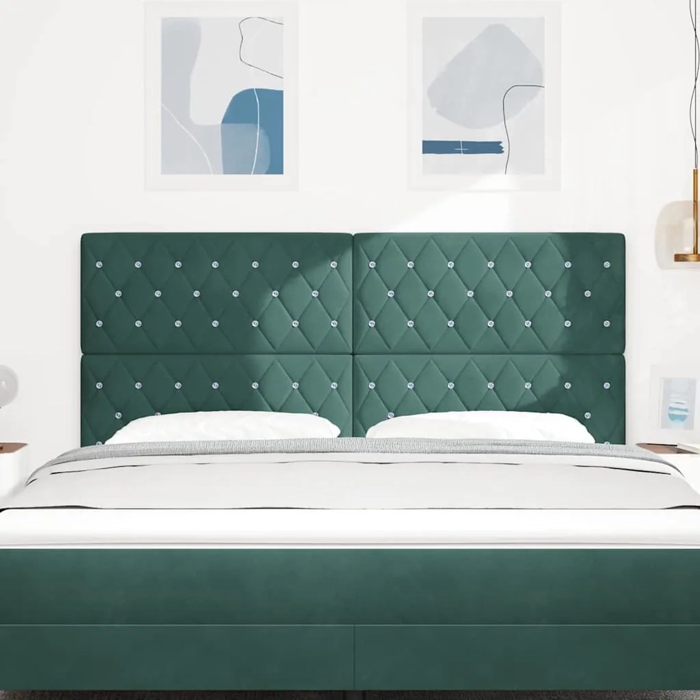 vidaXL Βελούδινο Κεφαλάρι Argyle Σκούρο πράσινο 180 cm Βελούδο
